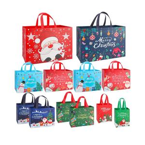 Christmas Gift Bags Assorted Sizes, Extra Large/Medium/Small 12PC Christmas Tote Bags with Handles, Heavy Duty Non-Woven Christmas Shopping Bags, Party Favor Bags, Large Holiday Bags for Presents Bulk