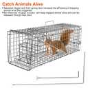 KOCASO Live Animal Trap Humane Cage Trap Catch Kitten for Small Raccoon Groundhog Armadillo Cat Rabbit Skunk Possum/Easy Catch and Release(23.3x7.2x7.7inches)