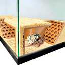 Hermit Crab Underground Tunnel Cave Corner | Hermit Crab Climbing Tank Decor Hide Hideout | Enrichment Habitat Hideaway Decoration Accessories Supplies Toys Ornaments (Earth Brown)