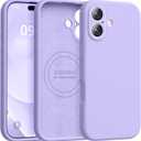 Ktele Magnetic for iPhone 17 Case [Compatible with Magsafe] [Premium Silicone Satin-Smooth Touch] Slim Shockproof Anti-Scratch Microfiber Lining Case, 6.3 inch, Light Purple