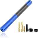 Car Short Antenna, 4.72" Aluminum Radio Antennas Replacement, Carbon Fiber Antenna Kit with Screws, AM/FM Roof Mount Car Radio Reception Antennas Mast for Most Cars SUVs (Blue)