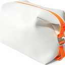 6"x 11" 6L Large Silicone Toiletry Bag,Waterproof Leakproof Foldable Travel Organizer,Dopp Kit Alternative for Men & Women,White