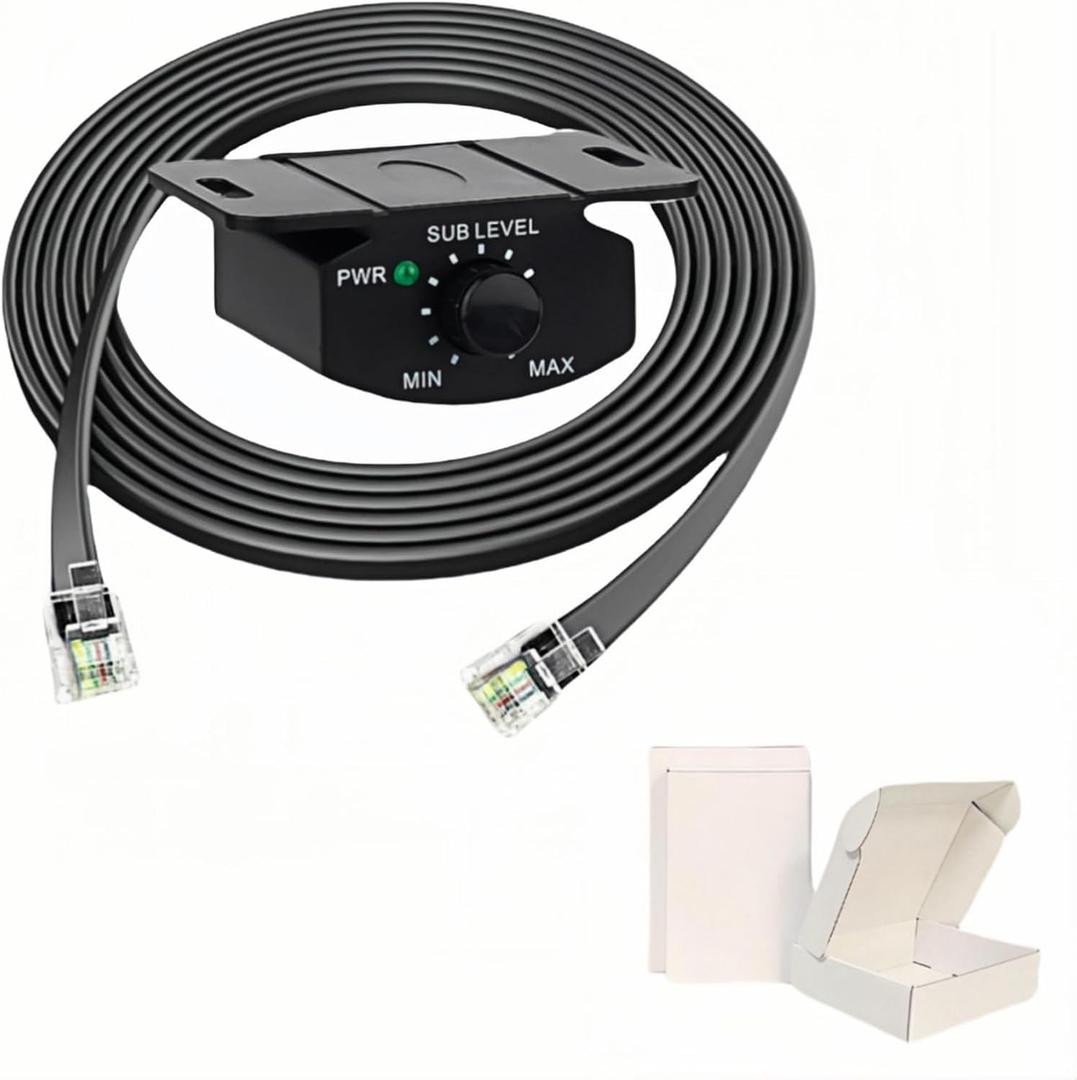 Universal bass knob,bass knob for amp,Universal Bass Volume Knob with Extension Cable for Car AmplifierSuitable for 4-pin bass knobwith 5M/16FT Cable, Black, ERES-BK-1