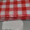 10 Pack Red Gingham Tablecloth, 108 x 54 Rectangular Red and White Checkered Tablecloths Disposable Red Plaid Table Cloth for Camping, Birthday, Picnic, Christmas, Weddingwith Stickers