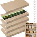 Wire shelf covers for pantry, 24*12 inch wire rack cover for shelves, covers for wire shelves easy to cut install wires shelf 0.31-inch thick moisture durable shelfs liner for kitchen, pantry, 24*12IN Wood Color Stripe