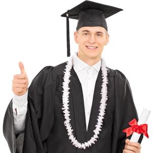 Pikake Lei Hawaiian Luau Lei Graduation Lei Hawaiian Wedding Accessories Artificial Pikake Garland for Wedding Graduation Hawaiian Party, 3.28ft