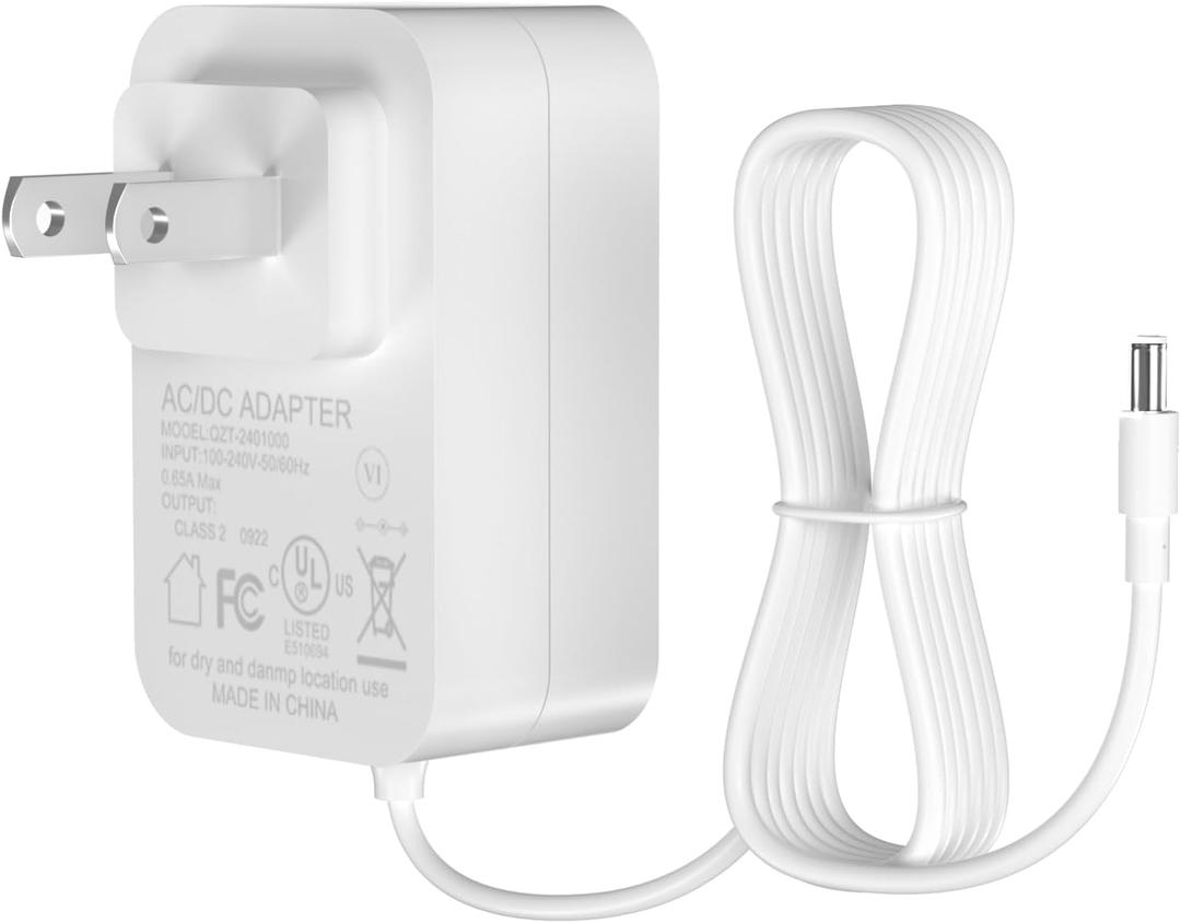 AC Power Cord for PETKIT PuraX Pura X Max P9901 P9902 PG530 Self Cleaning Cat Litter Box Charger Replacement TEKA-TD120200XX AK-P6111121 2AEDG-P530 TEAK024-1202000CH Power Adapter (White)