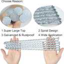 12-inch Artificial Turf Stakes Solid Galvanized Metal Spiral Landscape Edging Spikes for Outdoor, Heavy-Duty Rust Resistant Security Anchoring Spikes (16)
