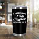 Christmas Husband Gifts from Wife - Nutrition Facts 20 oz Stainless Steel Insulated Coffee Tumbler with Lid - Anniversary Birthday Gifts for Husband, Men Gift Ideas, Cool Stuff for Men