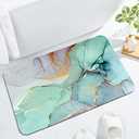 Gibelle Bath Mat Rug Set 2 Piece, Super Absorbent Quick Dry Bathroom Rug Set, Non Slip Rubber Backed Bathroom Floor Mat for Tub Shower Sink (20"x32"+20"x32", Green Marble)