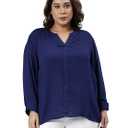Aifer Womens V Neck Chiffon Blouses Pleated Lantern Sleeve Flowy Dressy Tops Elegant Business Casual Outfits, M