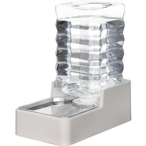 RIZZARI Stainless Steel Pet Water Feeder: 7.5L Automatic Leak-Proof Gravity Dispenser for Senior Dogs with Spine Problems - with Filter - Living Room Bedroom Use