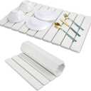 Large Stone Drying Mat for Kitchen Counter - 24"x16" Dirt-Resistant Quick Drying Fast Absorbent Non-Slip Diatomite Mat, Natural Diatomaceous Earth Dish Drying Pad for Dish Rack (White