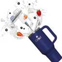 Cirkul 40oz. Midnight Blue Stainless Steel Tumbler with Handle, All-Day Straw Sip, Double-Wall Insulated