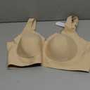 OEAK Womens Wireless Jelly Bra Plus Size Supportive Seamless Bras Full Coverage Push Up Comfortable No Underwire Tshirt Bras (3X-Large, Nude)