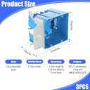 3Pcs 2 Gang Electrical Box Adjustable Electrical Outlet Boxs 34 Cubic Inch Awg Standard Plastic Electricals Box for Switches, Gfci and Duplex Receptacles(Blue)