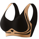 Woman's Printing Large Size Ventilate Non Adjustable Shoulder Strap Sport Bras Without Steel Rim Black  (Large, Black)