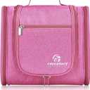 Hanging Toiletry Bag Extra Large Capacity | Premium Travel Organizer Bags For Men And Women | Durable Waterproof Nylon Bathroom, Shower, Makeup Bag For Toiletries, Cosmetics, Brushes (Cerise Pink)