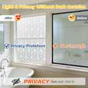 OHTMERU Window Privacy Film Decorative Non-Adhesive, Reusable, Anti-Glare | Easy Install Static Cling Stained Glass for Bath,Front Door,Home Decor Sticker Opaque Heat Control UV Blocking, 35.4 x 78.7 inches
