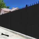 Bynbbur 4' x 25' Black Privacy Fence Screen Net Fencing 90% Privacy Blockage Windscreen Mesh Shade Cover with Copper Grommet for Patio Backyard Garden Swimming Pool, Zip Ties Included