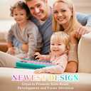 Pop Fidget Erasable Doodle Book,Pop Bubble Fidget Sensory Drawing Book with 12 Watercolor Pens,Car Ride Airplane Activities for Girls Boys Ages 3,4,5,6 (Silicone, Multi Bear)