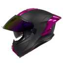 Crown Racing LW600 Full Face Motorcycle Helmet for Adults, DOT FMVSS 218 Certified Street Bike Helmet with Clear Visor, Quick Release Buckle, Removable Washable Liner, Purple, Size-L