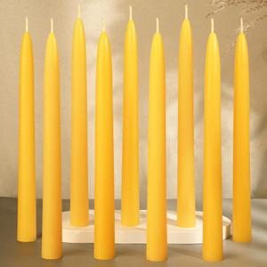9 Inch Beeswax Taper Candles 18 Pack, Natural Unscented Beeswax Candle Sticks-10 Hours Smokeless Long Burning Pure Bees Wax Candles for Home, Handmade Dripless Taper Candle