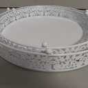 Wenqik 2 Pcs White Metal Cake Stand, 14" 16" Large Round Cupcake Stand