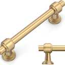 Amerdeco 10 Pack Champagne Bronze Cabinet Pulls 3.75 Inch(96mm) Hole Center Drawer Pulls Cabinet Hardware Kitchen Cabinet Handles for Bathroom Dresser Pulls ZH0069