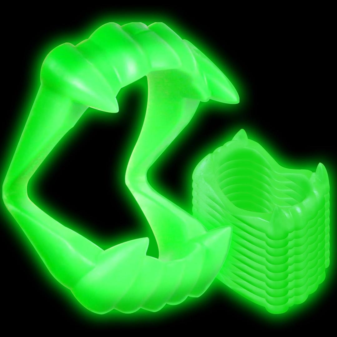 12/30/50/108PCS Glow in the Dark Vampire Plastic Fake Fang Teeth Halloween Costume Prop Goodie Bag Filler Party Favor