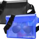 Waterproof Bag for Beach, Sandproof Fanny Packs for Women, Waterproof Pouch for Phone Passport Purse, Floating Dry Bags for Cruise Travel Water Park Boating Fishing Diving Surfing Kayaking Accessories (Blue & Black)