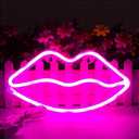 MorTime Cute Neon Signs, LED Neon Light for Party Supplies, Girls Room Decoration Accessory, Table Decoration, Children Kids Gifts (Lip Shaped)