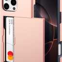 harusaki iPhone 16 Pro Wallet Case with Hidden Card Slot - Wireless Charging Compatible iPhone 16 Pro Case with Card Holder for Women and Men (Pink Gold)