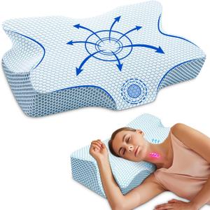 Anvo Cervical Pillow for Neck Pain Relief, Memory Foam Pillows for Neck and Shoulder Pain, Orthopedic Ergonomic Design for Sleeping