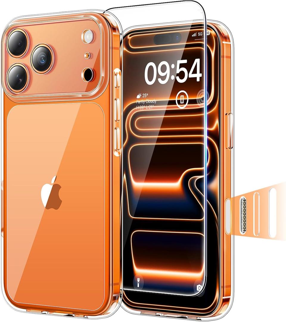 TAURI for iPhone 17 Pro Case, Camera Control Full Camera Protection, with Screen Protector, Military-Grade Protection Shockproof Phone Case for iPhone 17 Pro, Clear
