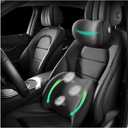 Car Headrest & Lumbar Support Cushion Ergonomic Car Seat Neck Back Rest Pillows Orthopedic Memory Foam Head Rest and Lower Lumbar Support Pillow Set Backrest Driving Seat Office Chair Support (Black), Large