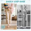 Metal Short Dog Gate, 13 Tall Puppy Small Pet Gate to Step Over, 17"- 44" Pressure Mount Indoor Outdoor Dog Gates with 4 Extension Kits, Small Puppy Gate for Doorways & Stairs