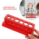 Hemobllo Test Tube Rack Holder with 6 Holes Plastic Tube Stand for School Science Labs Teaching Aids Portable Lightweight 6.29X1.96X1.96 Inch