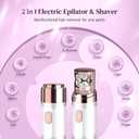 Gurelax Facial Hair Remover, Hair Removal Epilator for Women, Plucker for Face, Lip, 2-in-1 Epilation System, All Ages and Skin Types,with Brush, Pouch