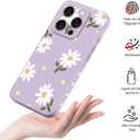 LEECG for iPhone 16 Pro Case Scratch Resistant Soft Slim Fit Floral Phone Cover for iPhone 16 Pro 6.3 inch-Daisy Purple