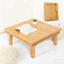 SH-tables Folding Bamboo Desk, Japanese-Style Square Table, Multi-Function Dining Table, Various Sizes (Size : 60×60×32cm)