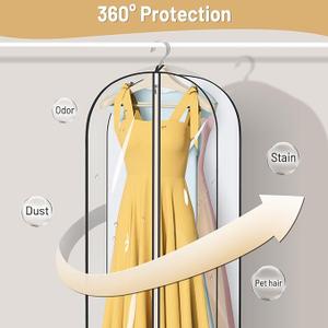 MISSLO Clear Garment..Clothes,2Pack 50 Inch