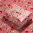 8 x RiukRaiu Christmas Cat Wrapping Paper for Kids - Pink Xmas Gift Wrap Red Green Plaid Paw Prints Gingerbread Santa Hats for Holiday Presents & Party Gifts - 4 Jumbo Sheets, 40 X 28 Inches Each