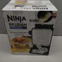 Ninja Belgian Waffle Maker Pro | Vertical Design | 5 Shade Settings with Precision-Pour Cup & Chef-curated Recipe Guide | Black & Silver | BW1001