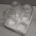 DRKIO 24 Oz Overnight Oats Containers with Bamboo Lids - 4 Pack Glass Storage Jars with Airtight Lids Wide Mouth Mason Food Jars Great for Meal Prep Salad Chia Pudding Snacks Yogurt Sugar Spice