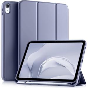Akkerds Compatible with iPad (A16) 11th Generation Case 11 Inch 2025, for iPad 10th Generation Case 10.9 Inch 2022 with Pencil Holder, Slim Trifold Stand Protective Cover with Soft TPU Back, Blue Gray