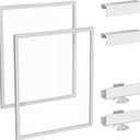 Clear Acrylic Dog Play Pen Indoor Pet Enclosure for Small Dogs & Cats, Outdoor Use with Door, Easy Assemble & Cleaning (White, 24 Inch-H, 2Panel)