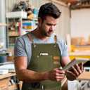 Chef Apron for Men Women Canvas Aprons with 3 Pockets Cross Back Resistant Work Apron for Cooking (Green)