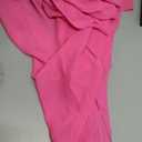 SHENHE Women's Sheer Button Up Long Sleeve Beach Kimono Cover Up Shirt Sun Dresses (Large, Hot Pink)
