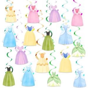 16 pcs Princess Hanging Swirl Party Decoration,Girls Party Decoration,Princess Party Swirls,Suitable for Baby Shower Party Decoration Supplies (Multicolor)